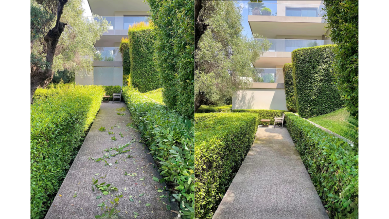 Taille de haie et massifs réalisée par LAFONT ESPACES VERTS – Intervention professionnelle Saint Gaudens, Lannemezan et Cazères